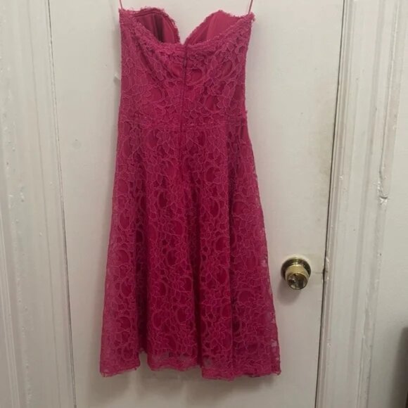 Neiman Marcus Pink Strapless Lace Dress New with tags - Picture 3 of 8